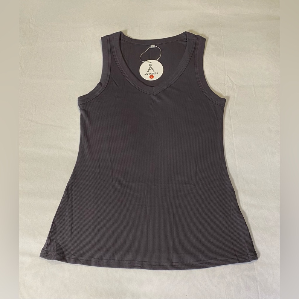 NWT Anrabess V-Neck Ribbed Knit Tank Top - Picture 3 of 16